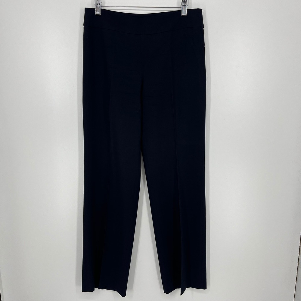 Armani Collezioni Staff Black Virgin Wool Wide Leg Dress Pants Size 44 IT
